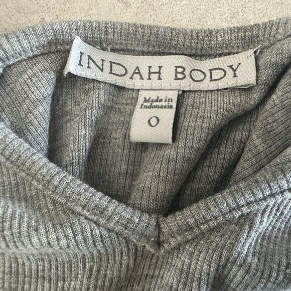 Indah from REVOLVE Grey Midi Dress with Slit - Picture 4 of 4